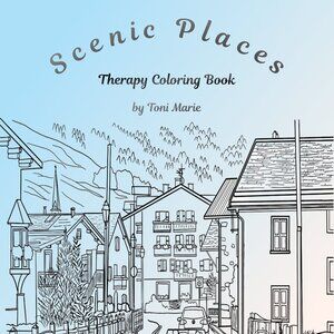 Scenic Places Therapy Coloring Book (25 Images)
